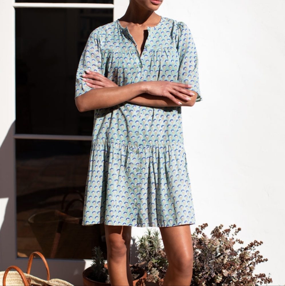 Emerson Fry India Collection Amelia Button Short Dress - Size XS/S - Picture 1 of 11